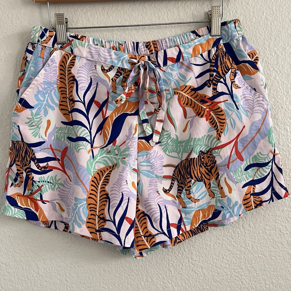 Cynthia Rowley Medium Tiger Jungle Novelty Print Pajamas Bottom Only Maximalist